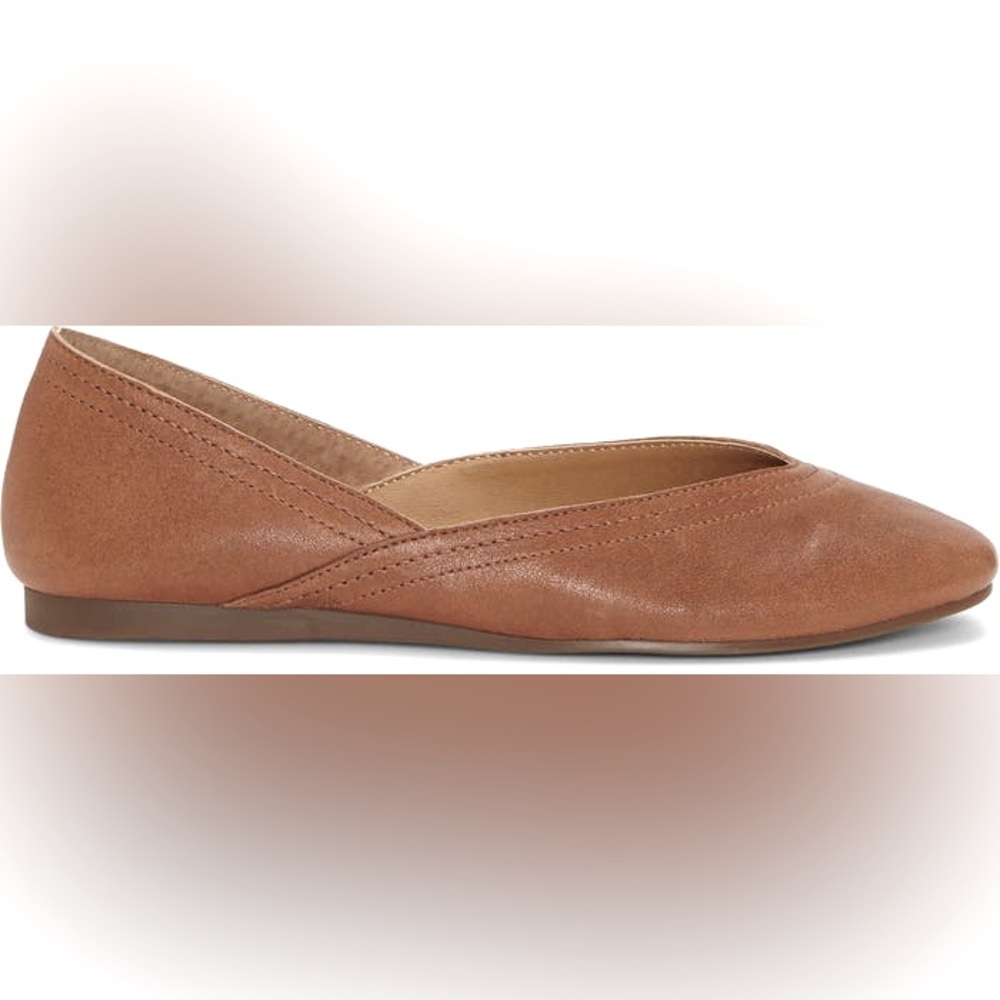 NWT Lucky Brand Leather Alba Skimmer Flats in Umber (Sable Brown) Size 9 1/2 9.5 - Picture 7 of 9